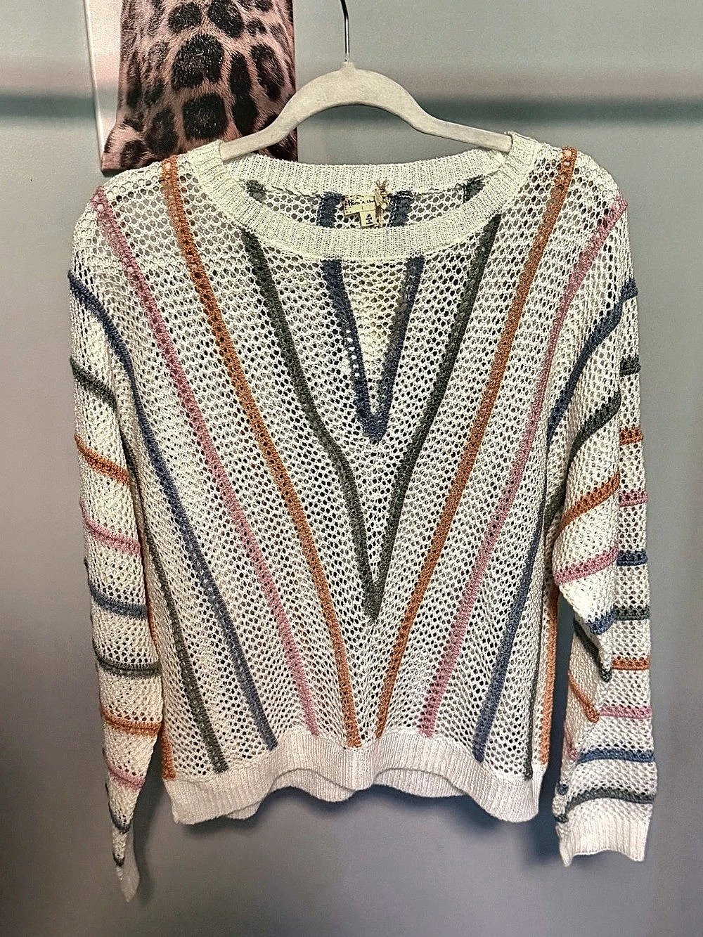 Off White Stripe Sweater Top